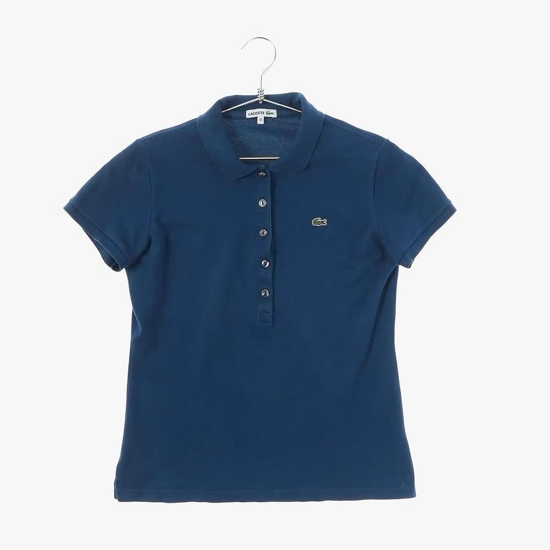 [L] Lacoste 라코스테 우먼즈 블루 코튼 반팔 카라티 상품이미지2