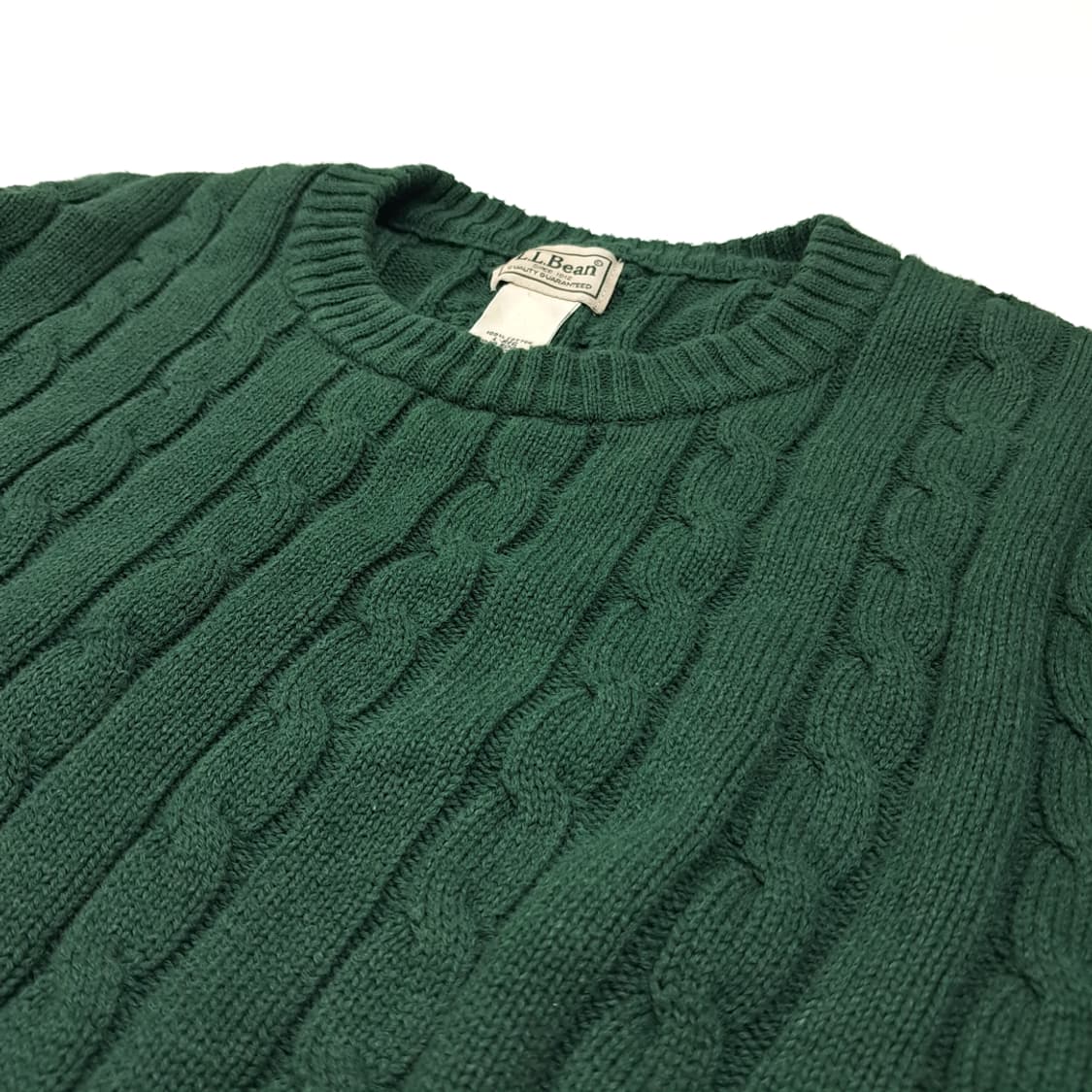 CL078 엘엘빈 코튼 다크그린 케이블 니트 스웨터 상품이미지4