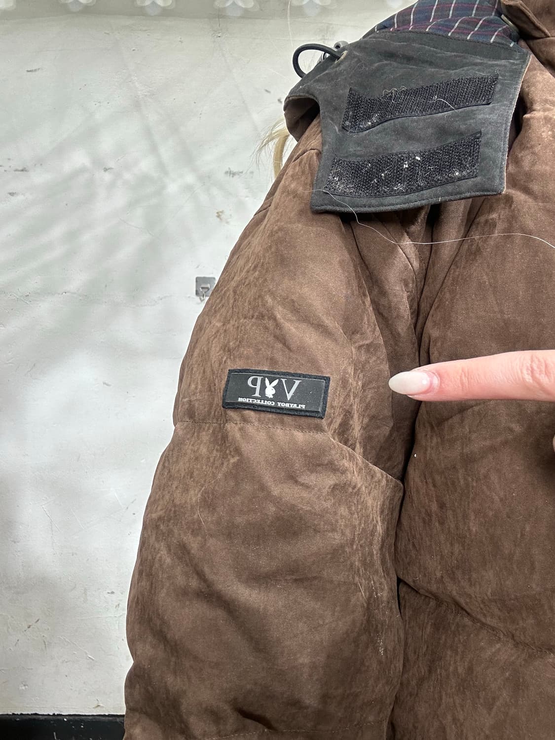 플레이보이 일본 빈티지 브라운 후드 패딩 L 상품이미지4