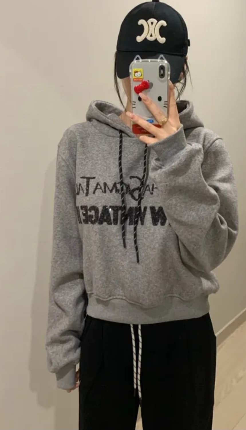 기모 레터링 후드티 상품이미지4