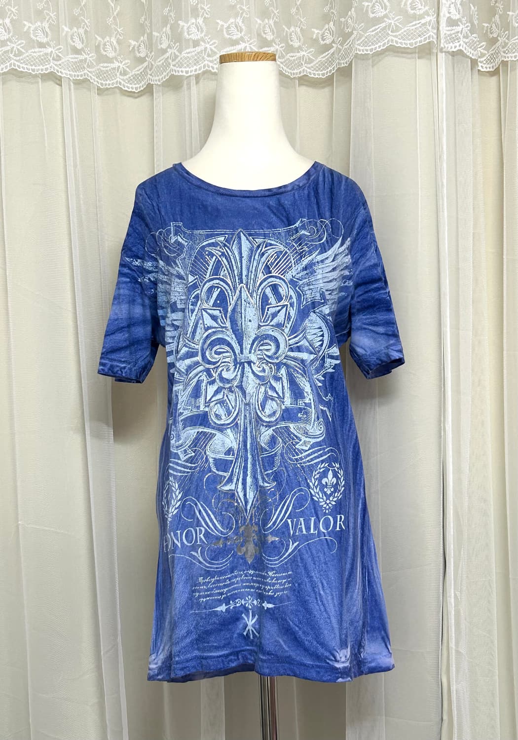 Vintage 펑크 워시드 프린팅 탑 상품이미지1