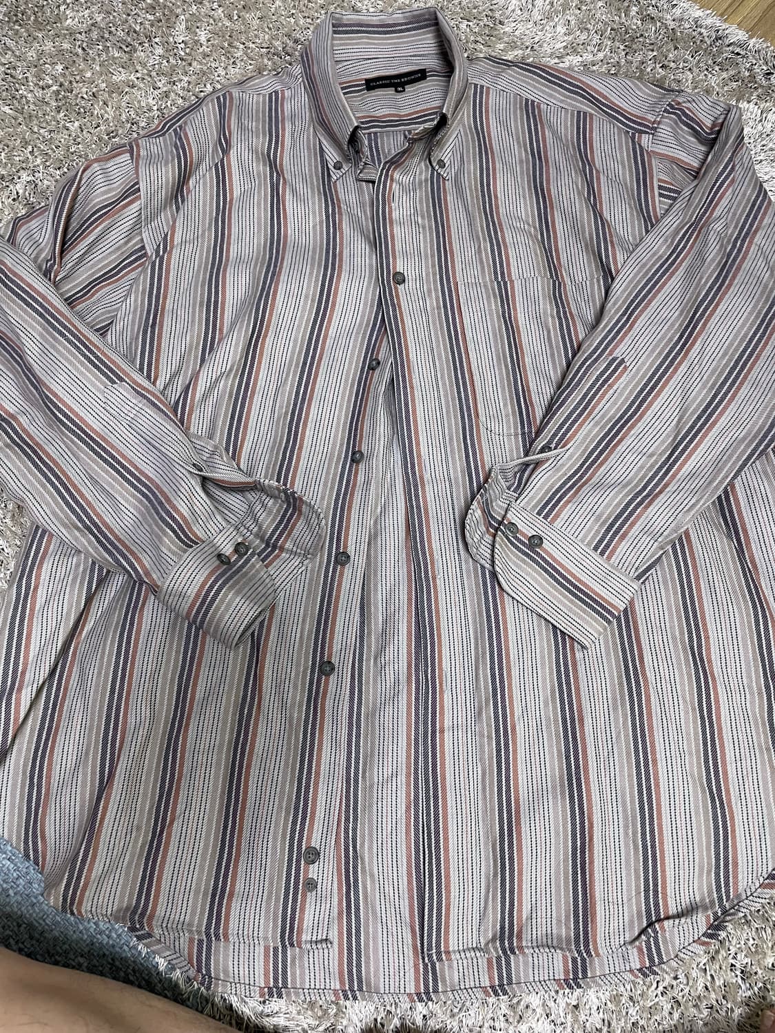 일제 울 스트라이프 셔츠 사이즈 110 상품이미지1