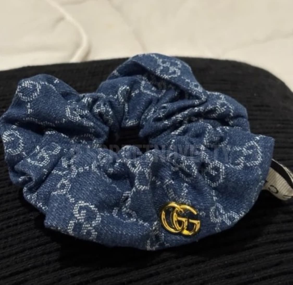 구찌 데님 더블G 골드 헤어슈슈 상품이미지5