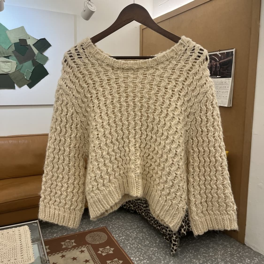 자라 모던 여리 캐주얼 크림아이보리 뜨개 니트 L C10451 상품이미지3