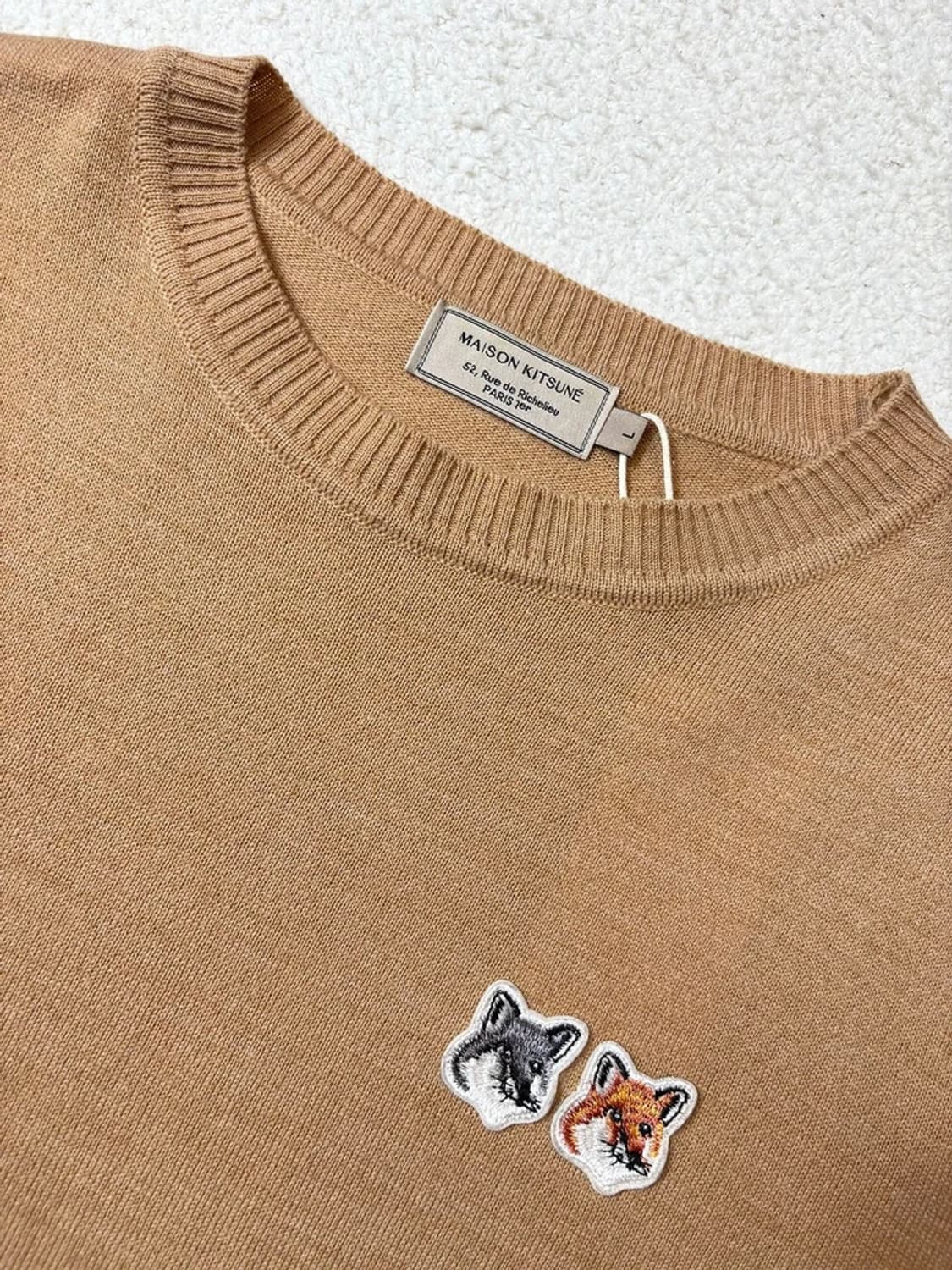 메종키츠네 더블 폭스 헤드 코튼 니트 PN6477 상품이미지3