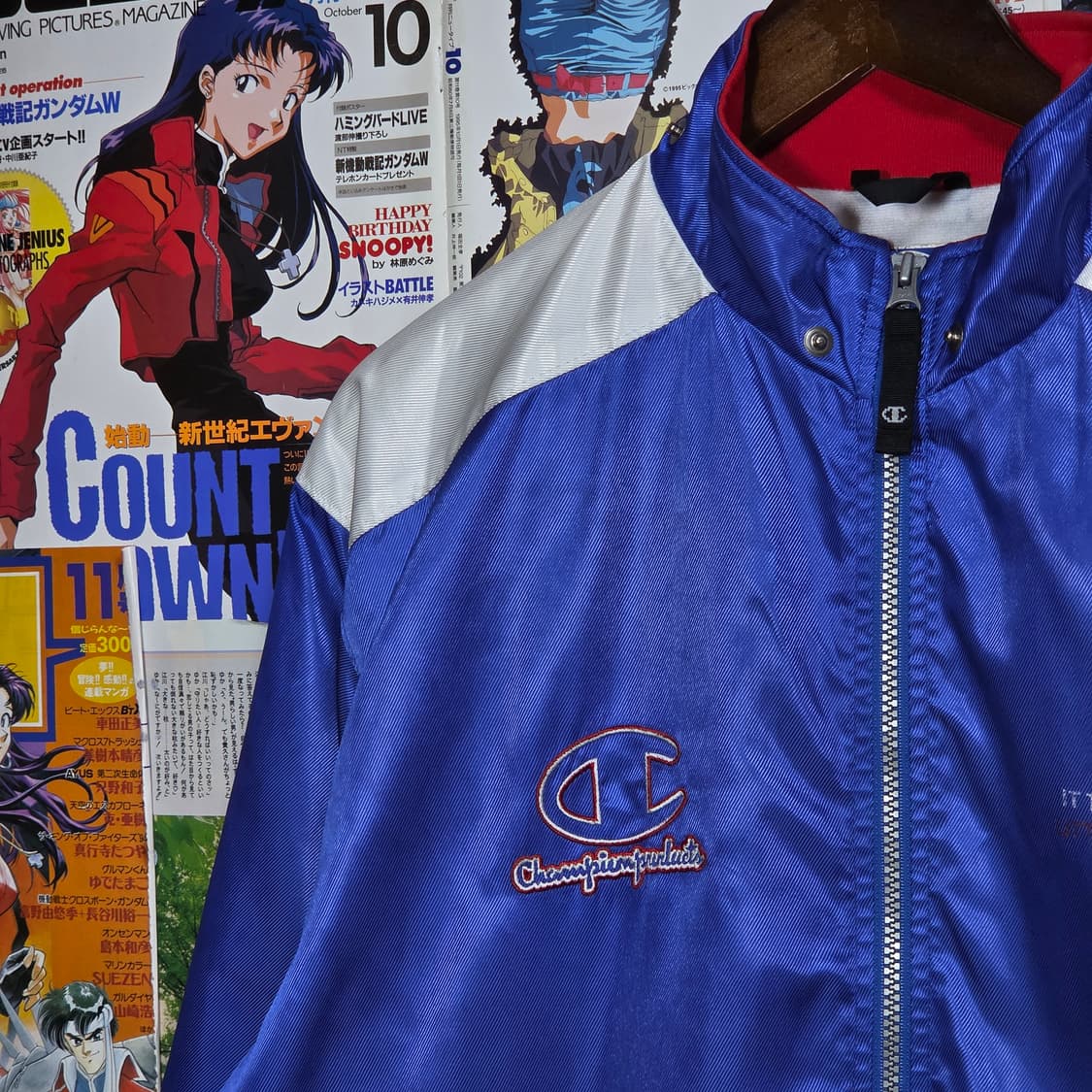 JPN 챔피온 블루 레드 올드스쿨 바람막이 상품이미지3