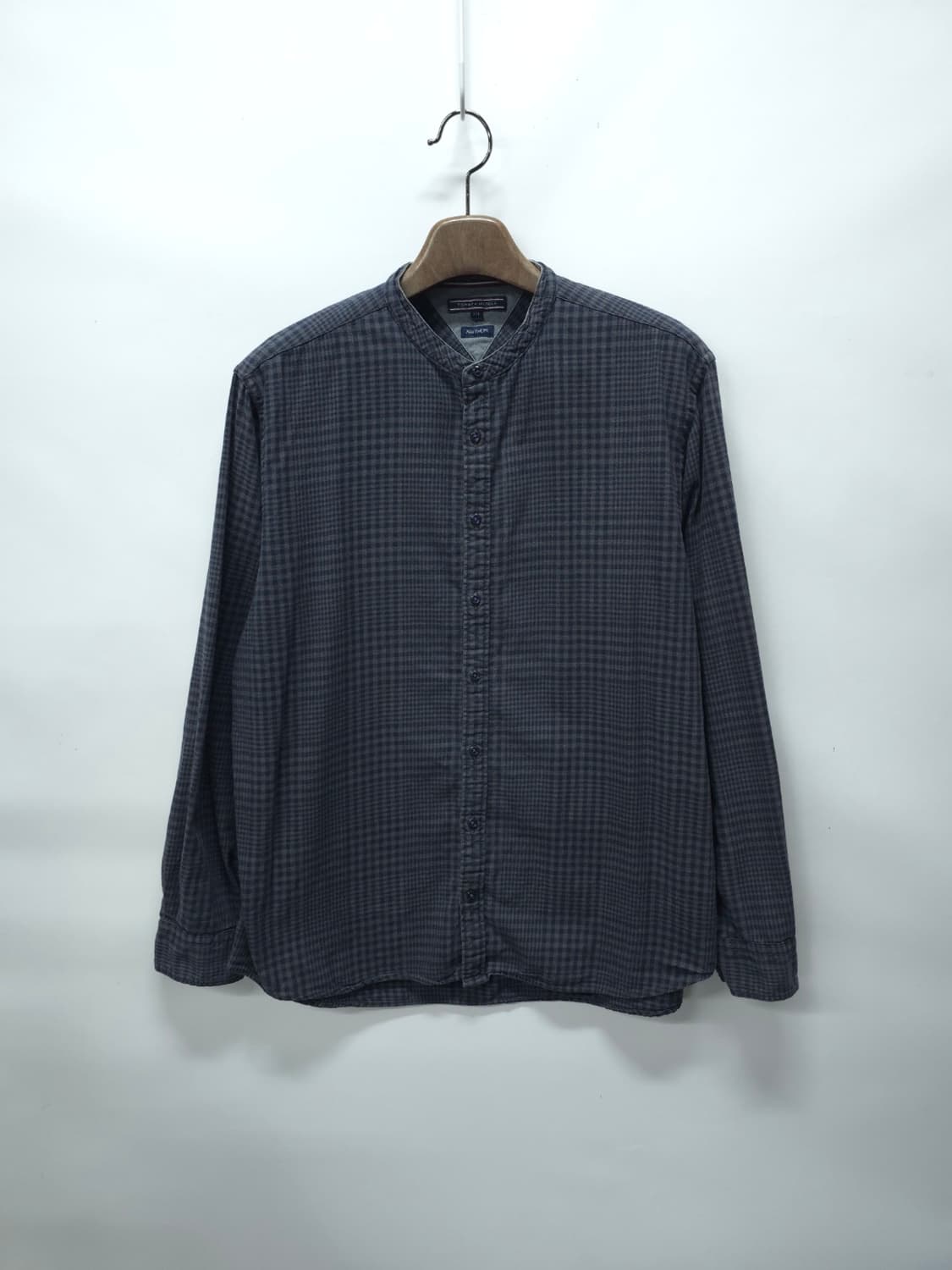 (빅사이즈) 타미힐피거 뉴욕핏 플란넬 헨리넥 체크셔츠 (115) 상품이미지1