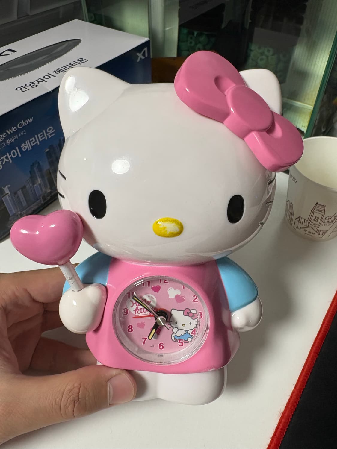 고전) 헬로키티 탁상시계 핑크 상품이미지1