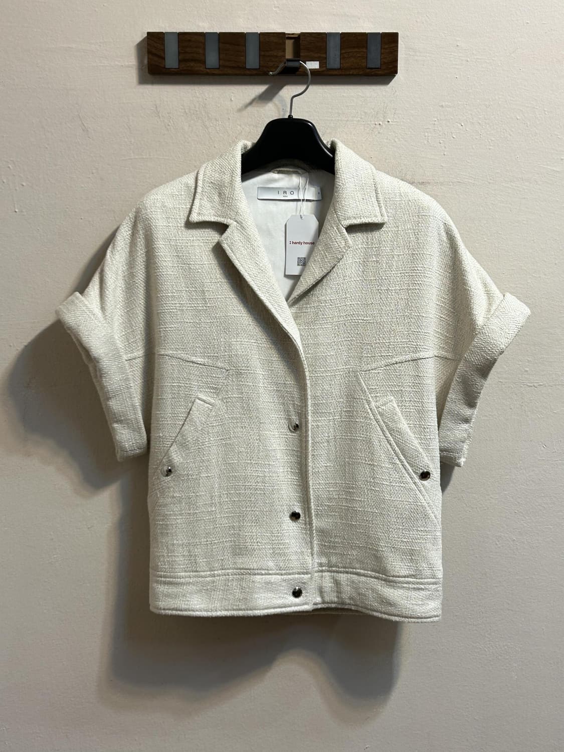 이로 파리 트위드 오픈카라 반팔 자켓 상품이미지1