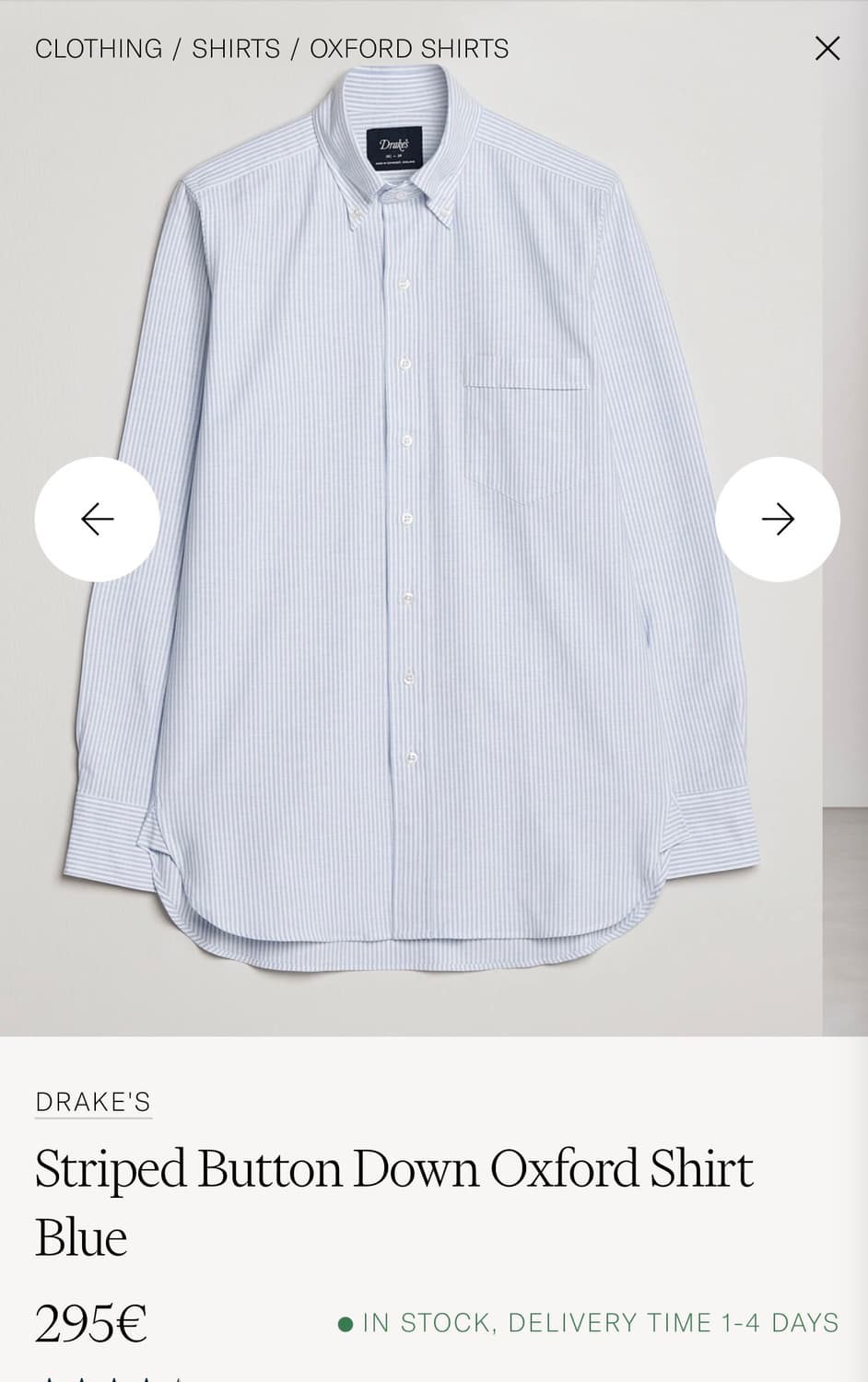Drake's Button Down Oxford Shirt 상품이미지1