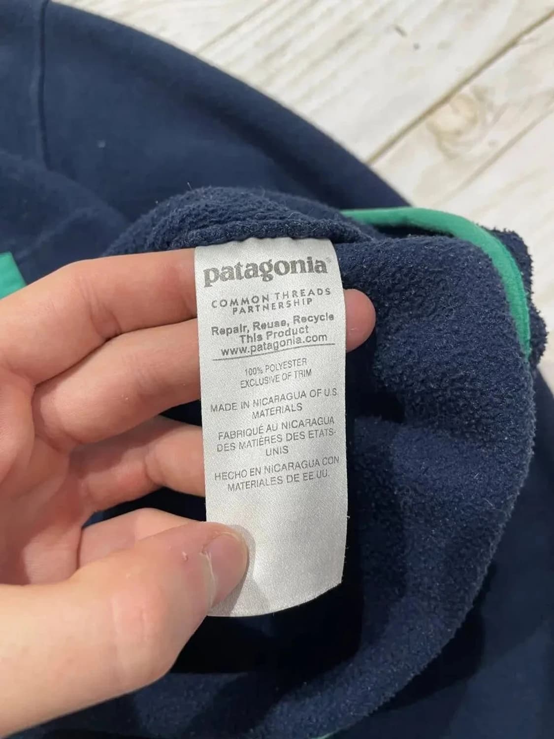 00s 파타고니아 신칠라 스냅-T 네이비/그린 니카라과 상품이미지4
