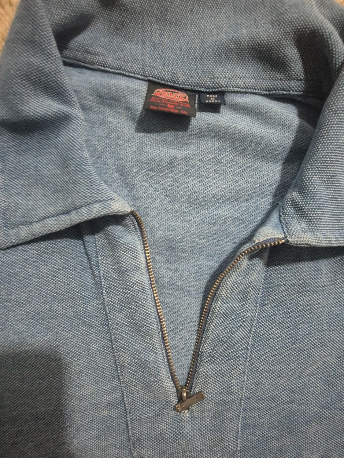 90's Levi's 풀오버 집업 피케 티셔츠 M 상품이미지2