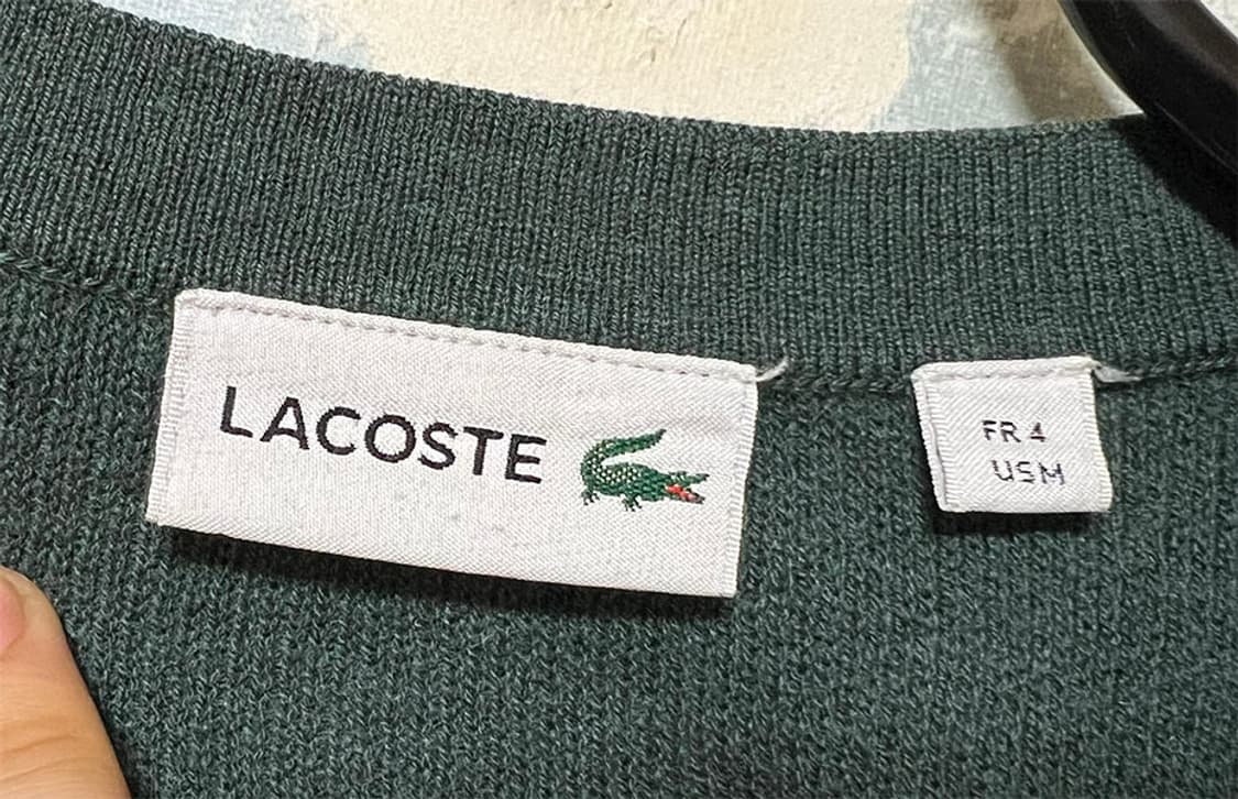 라코스테 남자 브이넥 울 가디건 춘추 L 100 상품이미지3