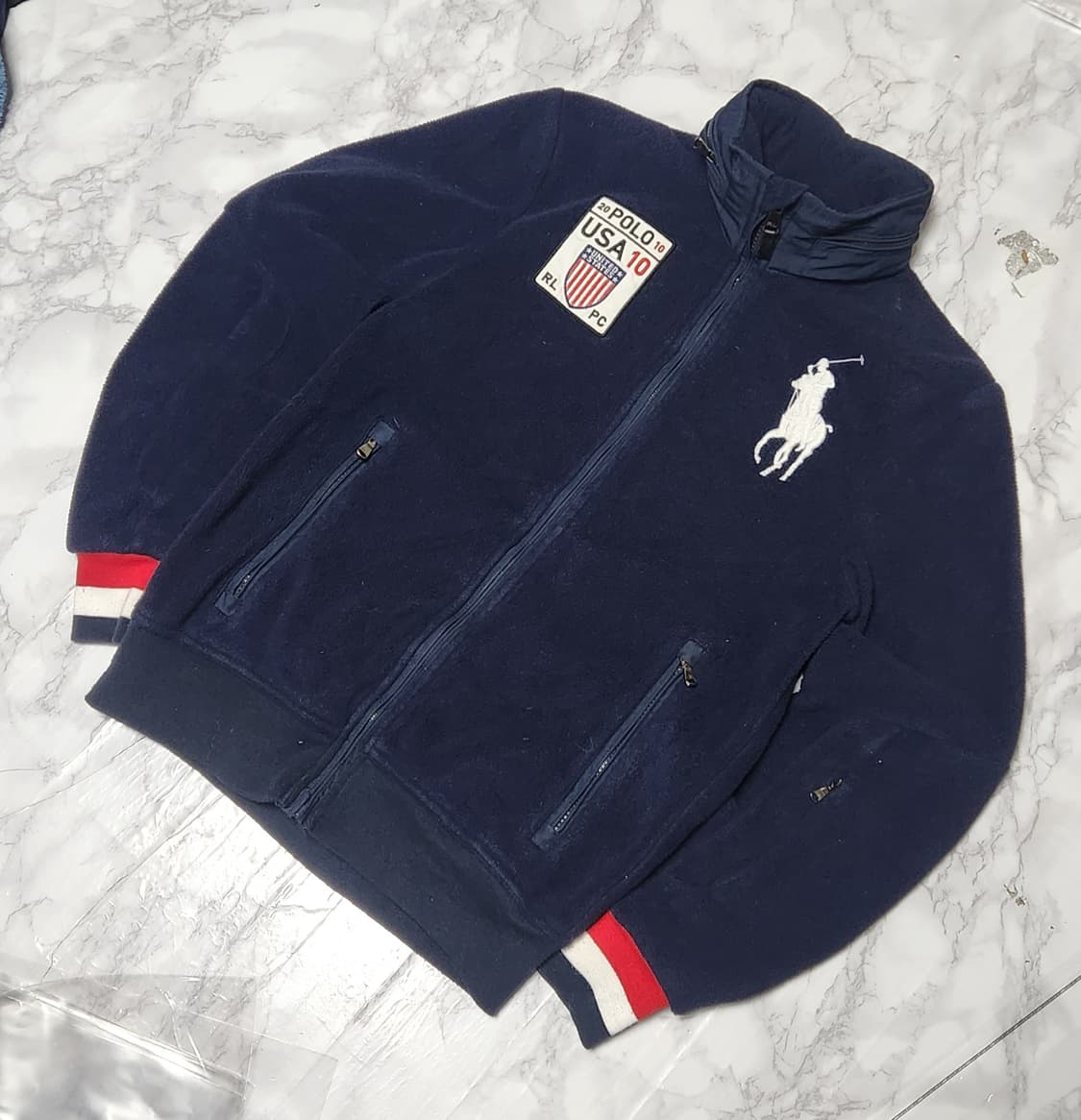 폴로 랄프로렌 빅포니 성조기 USA 후리스 플러스 자켓 상품이미지4
