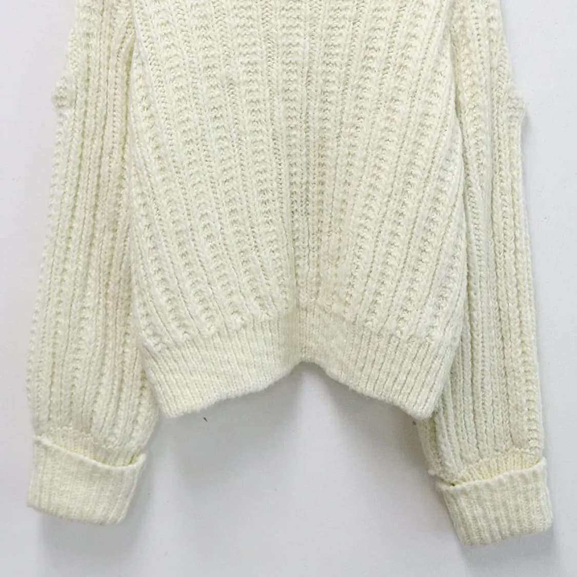 SNIDEL 오프숄더 아이보리 울혼방 니트 60365 상품이미지7