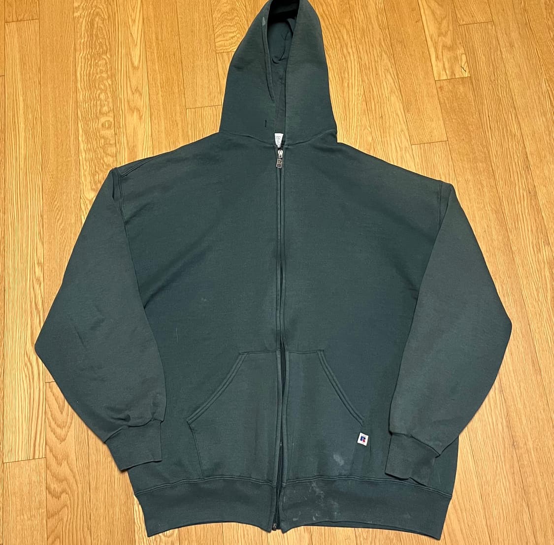 [XXL] 90s USA 빈티지 러셀 후드집업 포레스트 그린 상품이미지1