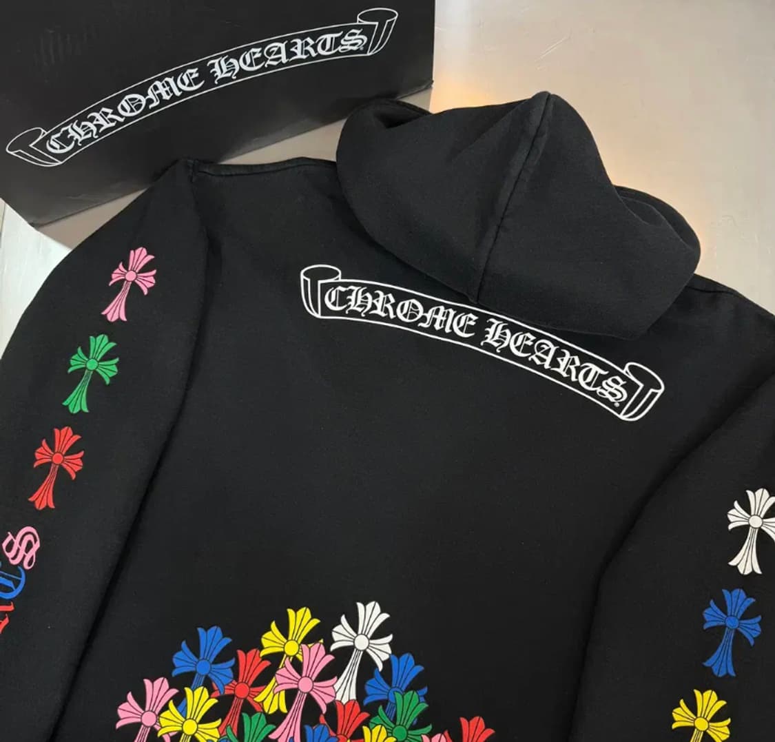 [정품] 크롬하츠 멀티 컬러 크로스 패치 집업 후드 XL
 상품이미지3