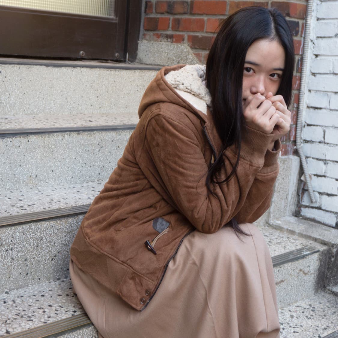 모카베이지 플레어 롱스커트 상품이미지2