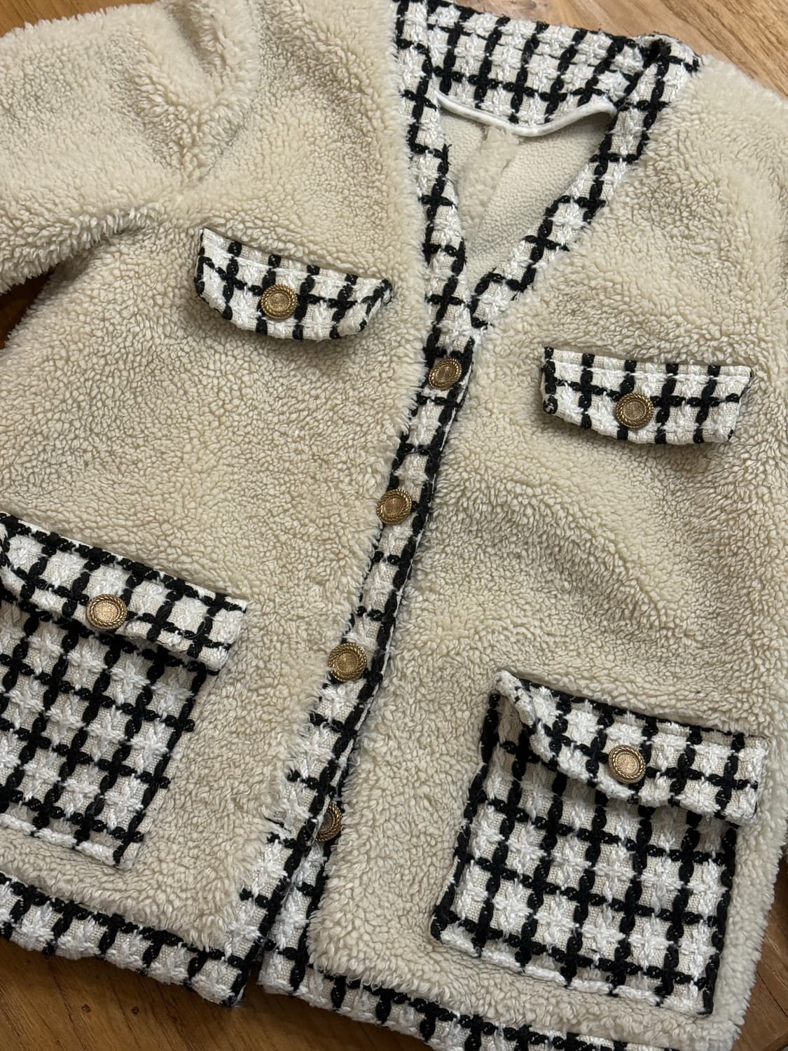 리본타이 나흐나흐 시어링 트위드 자켓 상품이미지3