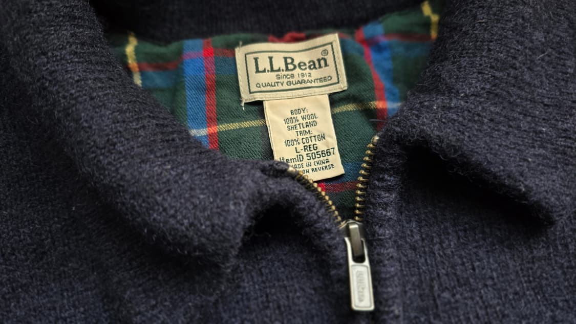 L.L.BEAN 엘엘빈 셔틀랜드 울 집업 니트 XL 네이비 상품이미지2