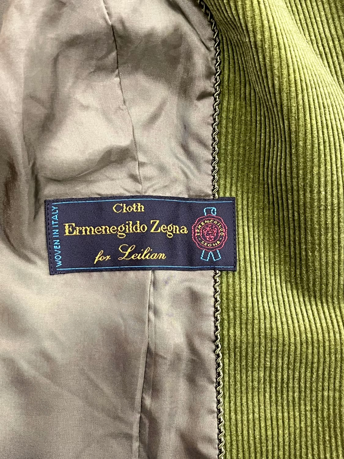 Leilian Ermenegildo Zegna 올리브그린 코듀로이 자켓 상품이미지9
