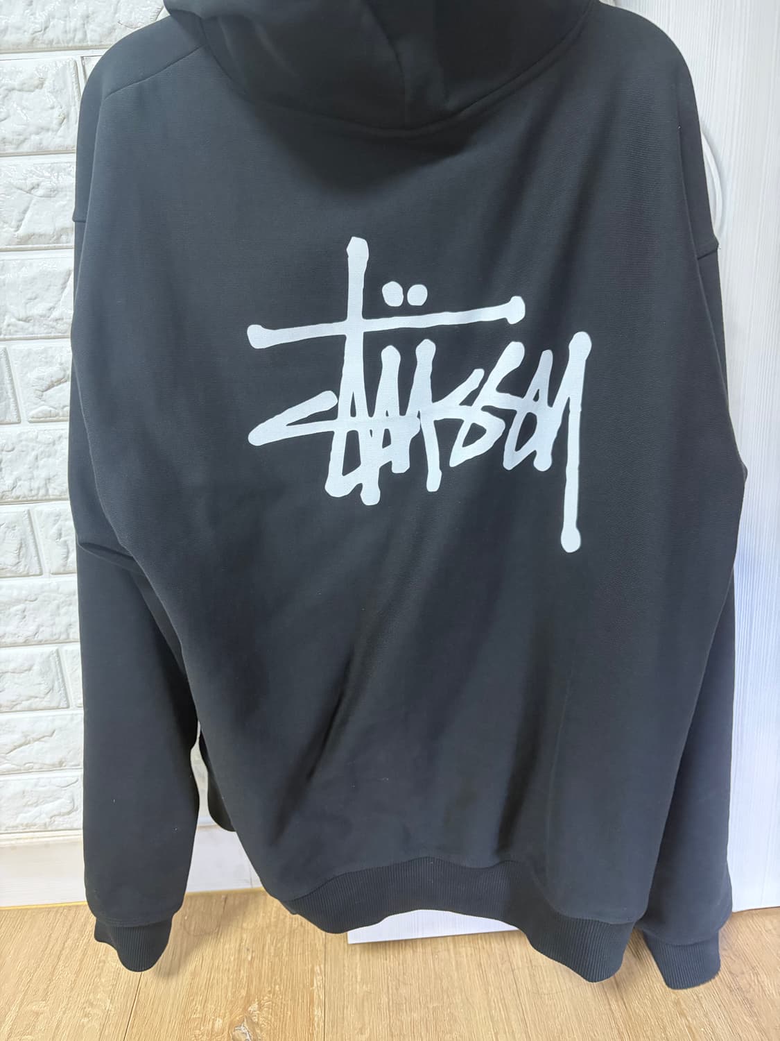 스투시 베이직 후드 블랙 L 상품이미지3