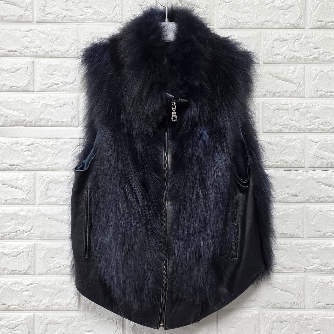 택포) 양가죽100 폭스 퍼100 베스트 조끼 M 상품이미지1