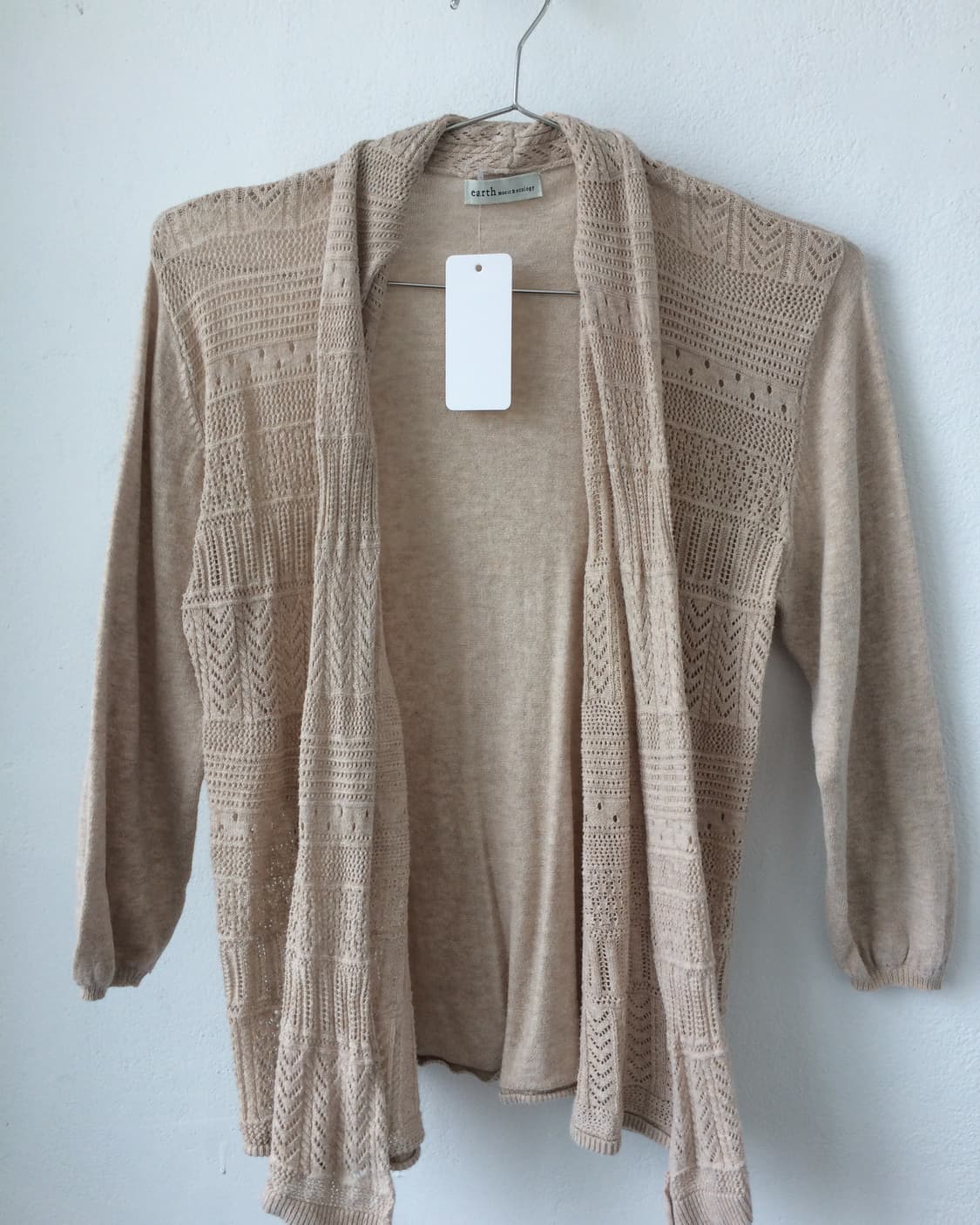 Punching pattern drape open cardigan 상품이미지4