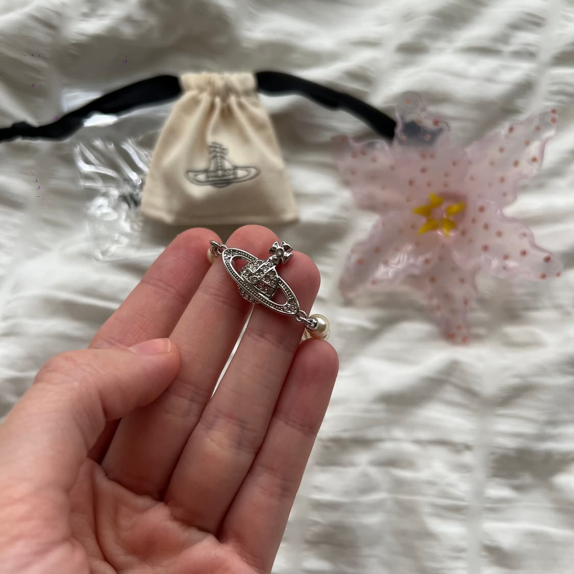 비비안웨스트우드 미니 바스릴리프 진주 팔찌 상품이미지5