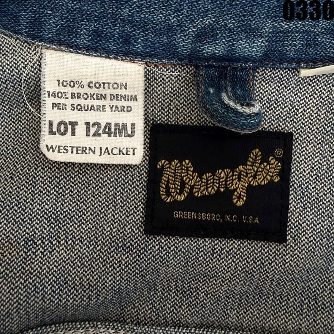 랭글러 Wrangler 124MJ 웨스턴 데님 자켓 L 0330 상품이미지6
