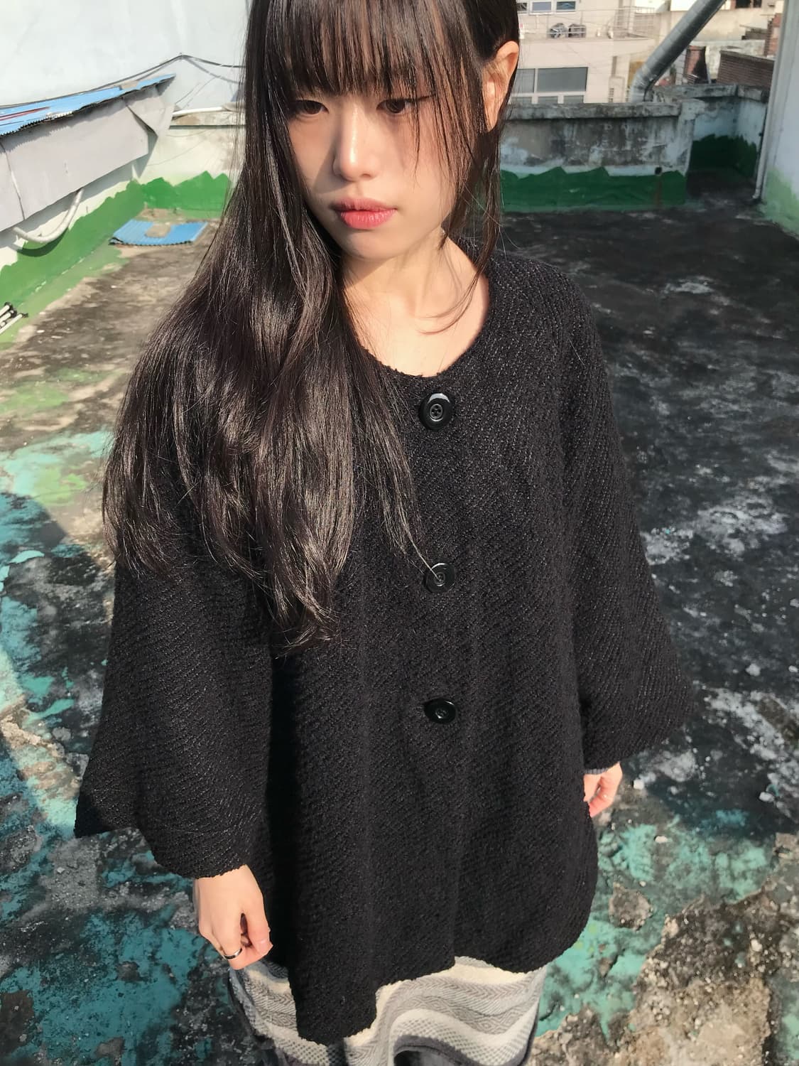 트위드 블랙 코트 상품이미지1