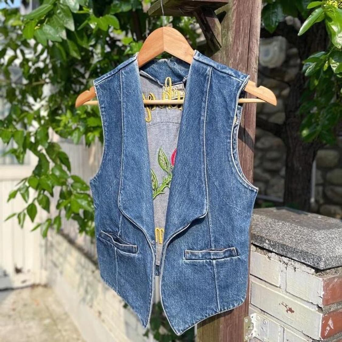 90’s 랄프로렌 웨스턴 자수 데님 베스트 (여성S)  상품이미지3