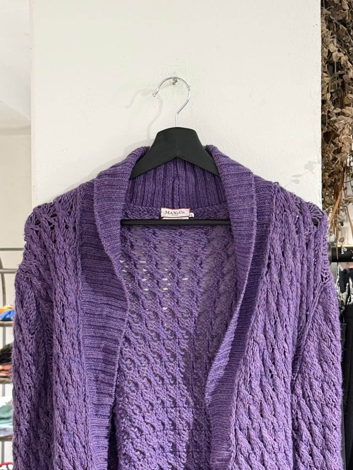막스앤코 퍼플 니트 웨이스트 스트랩 가디건 상품이미지5