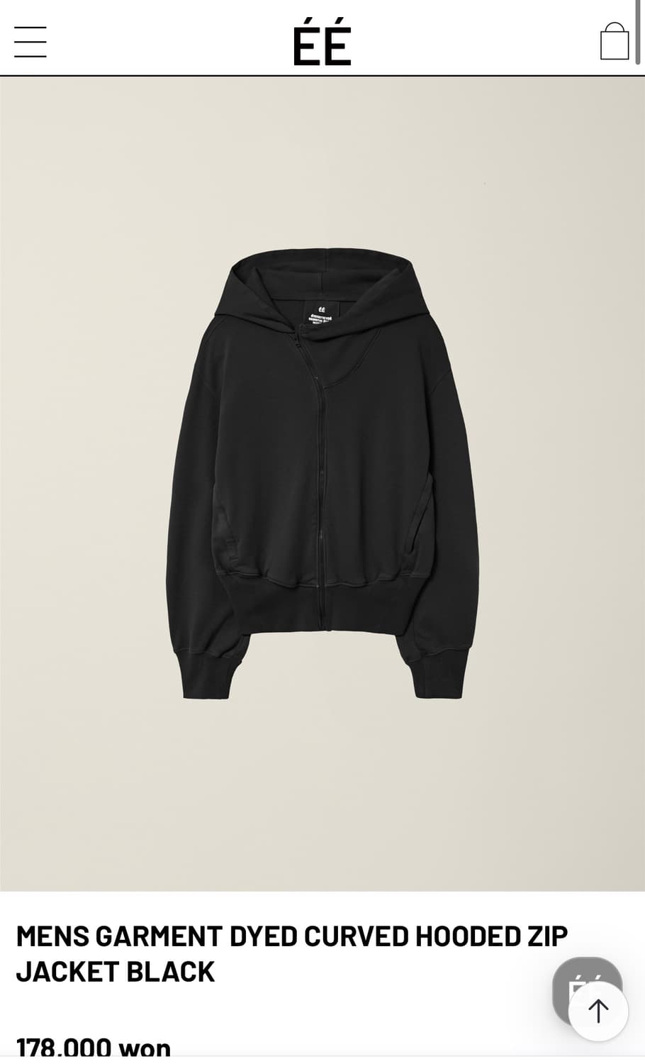 누마레 ee 24fw 커브드 후드집업 L 삽니다  상품이미지1