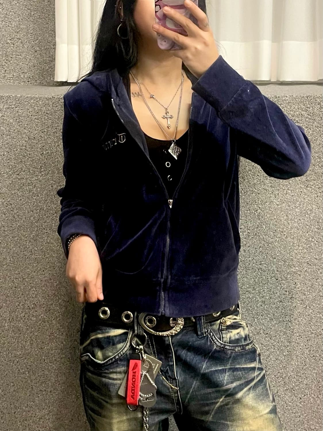 velvet hooded zip-up 상품이미지1