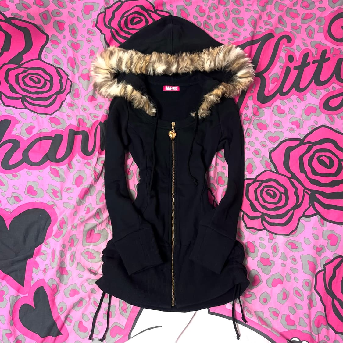 MA*RS마즈 레오파드 퍼 셔링 집업 원피스 히메오네갸루 00s핀터y2k 상품이미지1