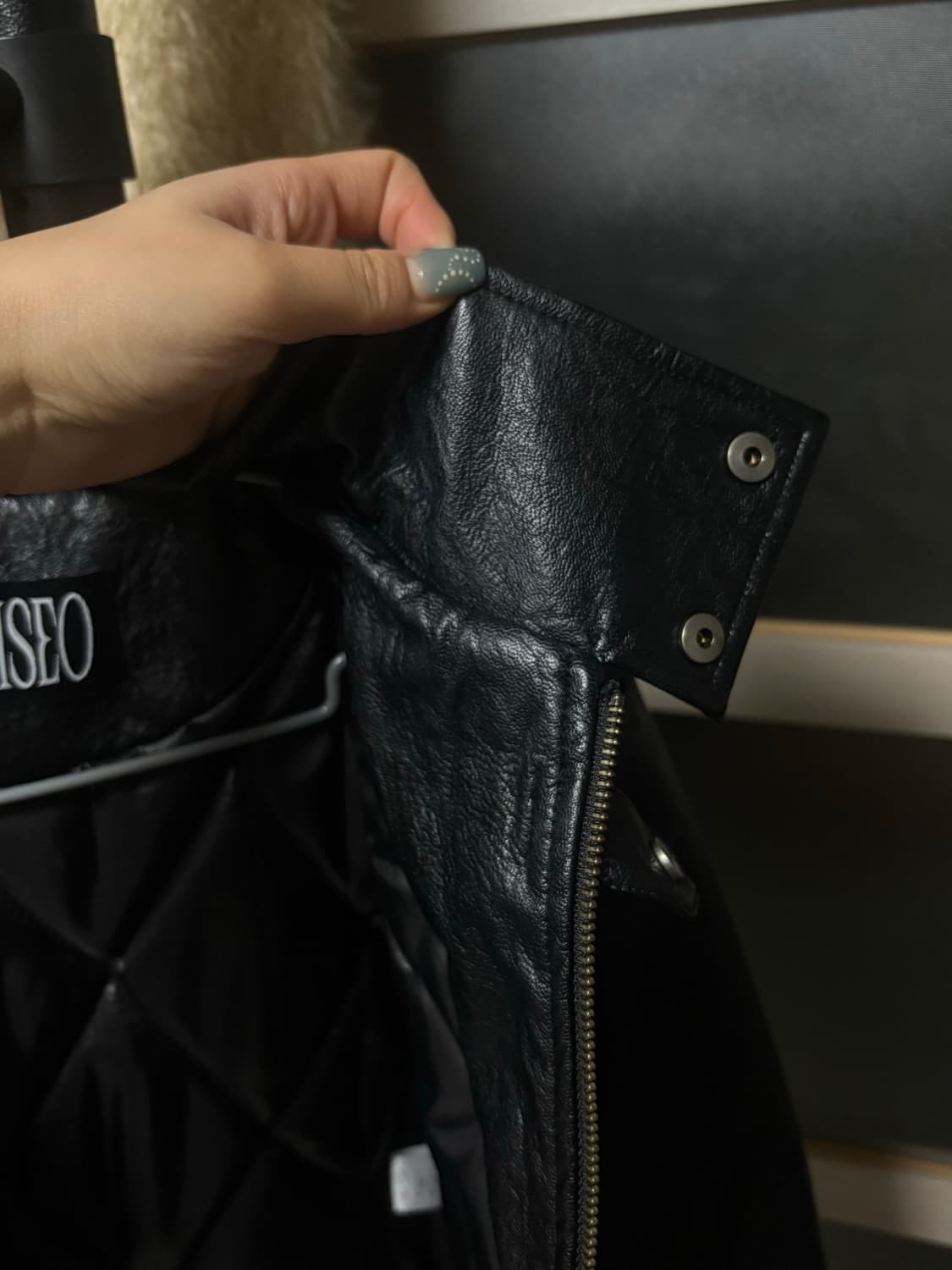 보헤미안서울 하이넥 모토자켓 슬림핏 상품이미지6