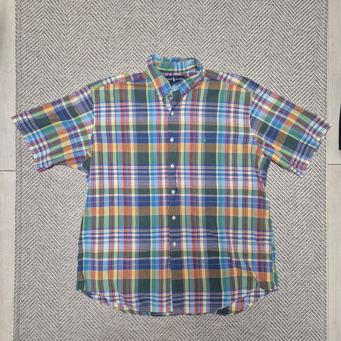 90s 폴로 랄프로렌 마드라스 반팔 셔츠 (XL) 상품이미지1