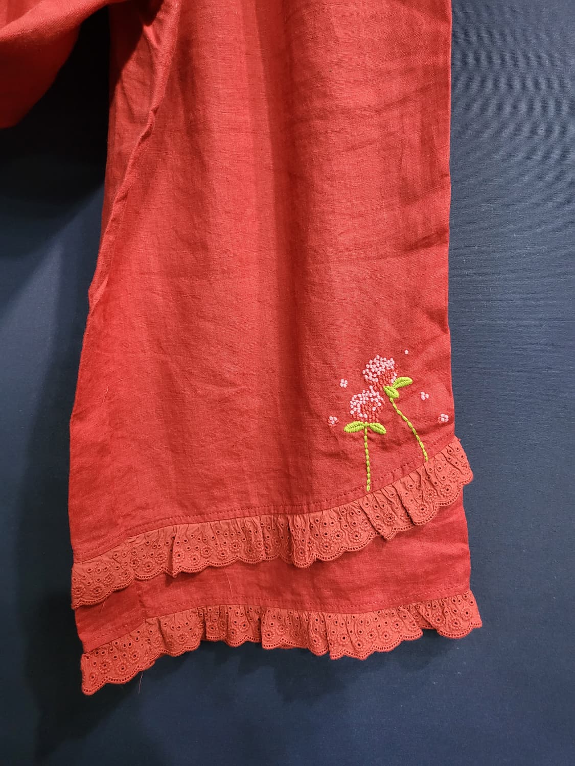 린넨 레이스 자수 와이드팬츠 상품이미지4