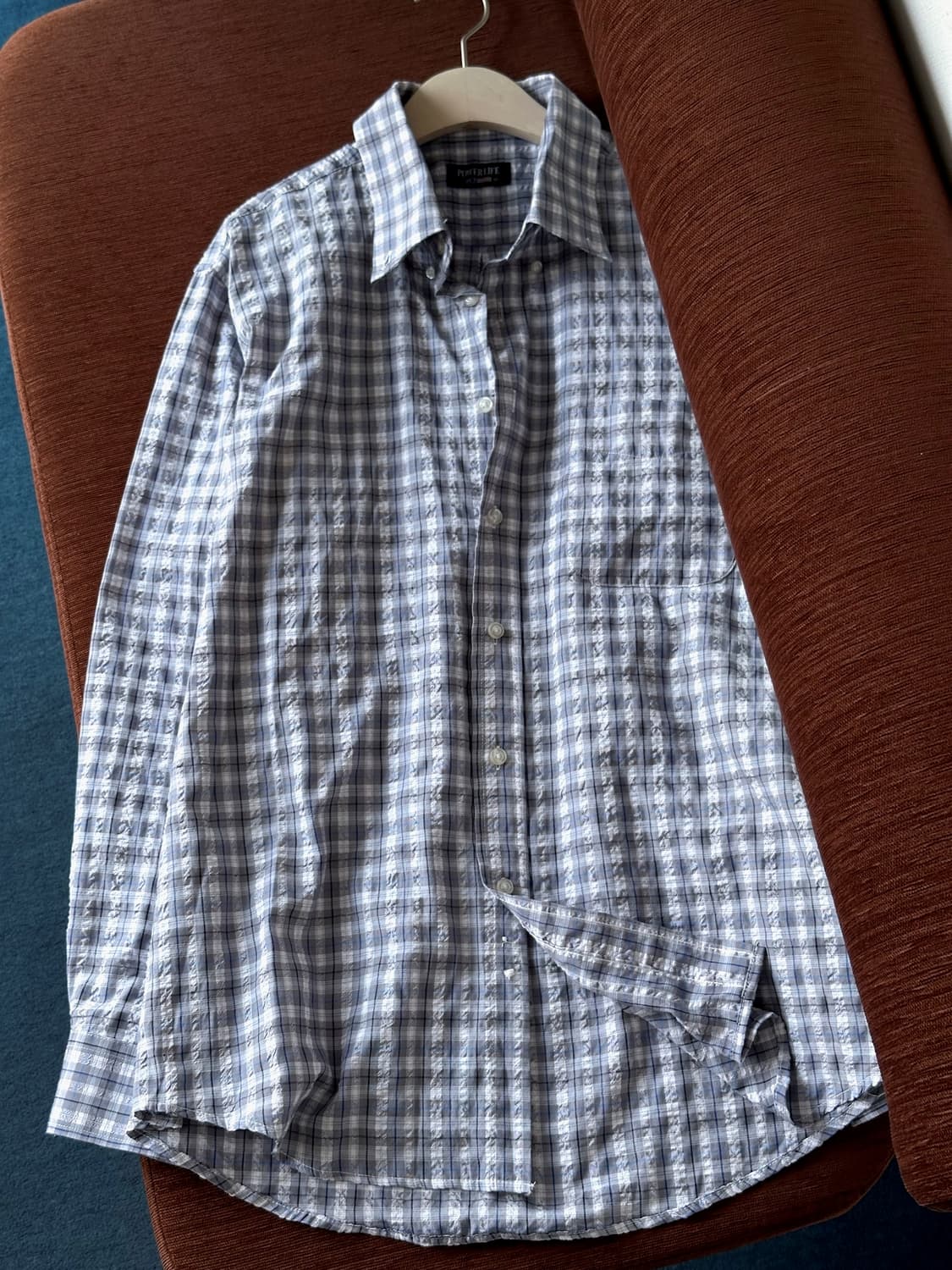 Volume fabric check design shirt 상품이미지8