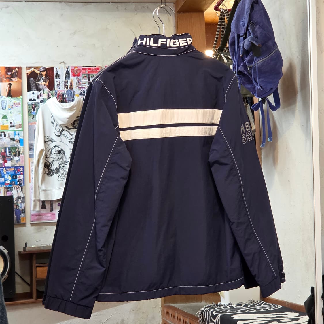 타미힐피거 네이비 배색 바람막이 점퍼 상품이미지6