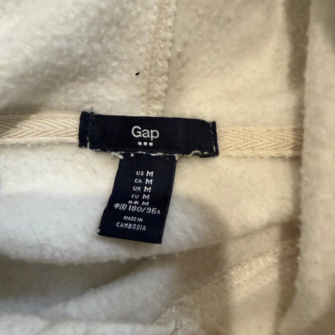 GAP 오리지널 화이트 크림 멜란지 기모 후드티 상품이미지2