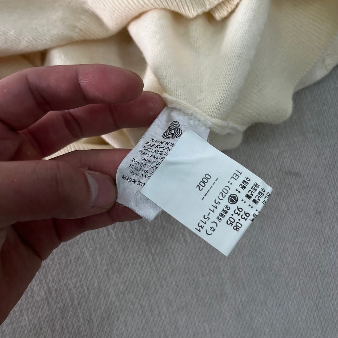 W100 버버리 90s 금장 백화점택 램스울 가디건 상품이미지5