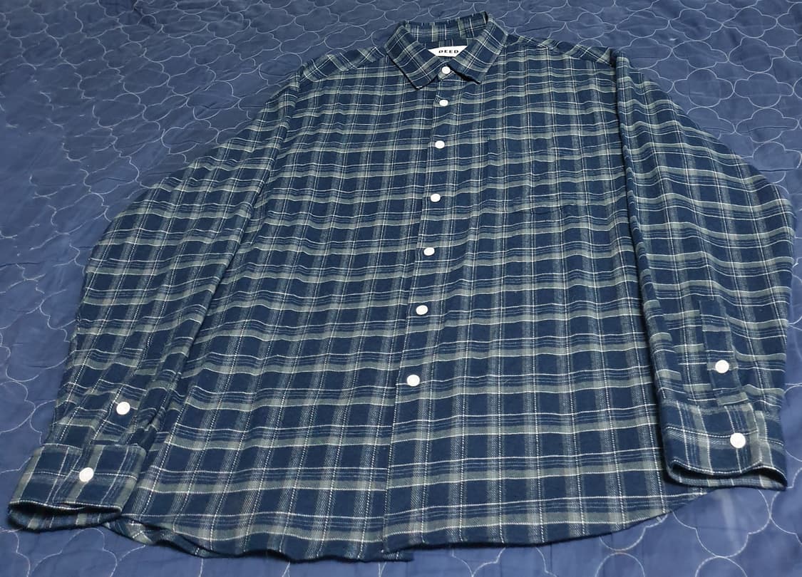 플란넬 체크 긴팔셔츠 (XL) 상품이미지1