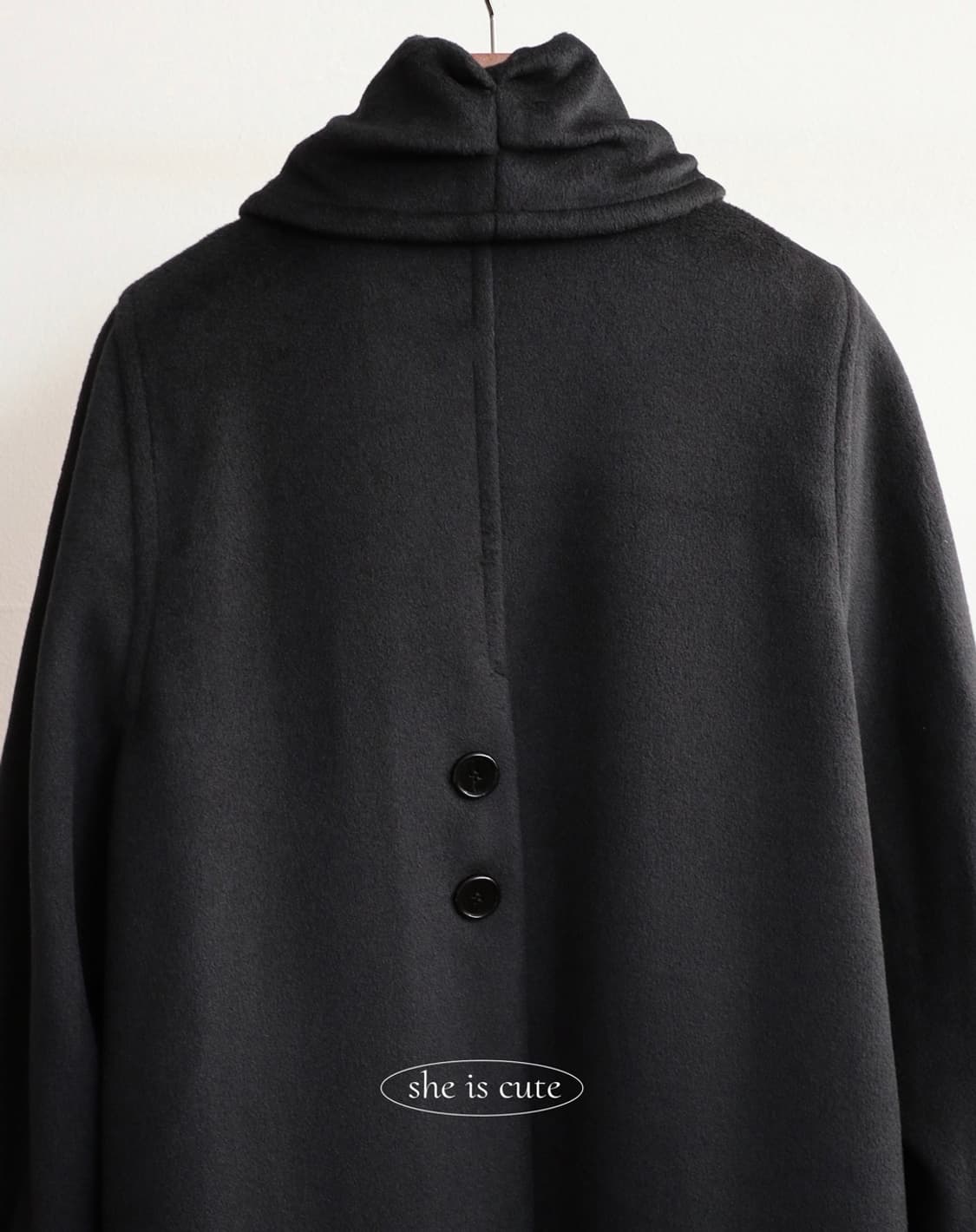 쉬이즈큐트 커들 코트 블랙 / cuddle coat black 상품이미지6