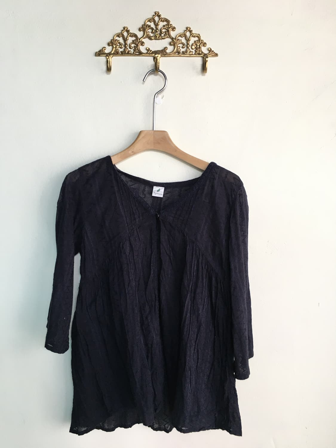 빈티지 퍼플 체크 패치 모리 임수정깔 코디세트 상품이미지6