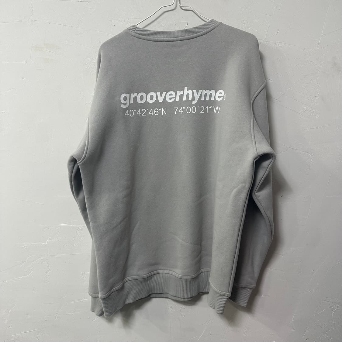 (L) 그루브라임 기모 맨투맨 회색 상품이미지4