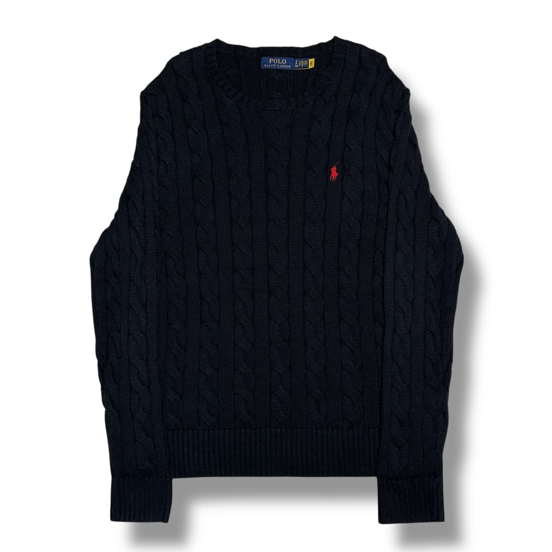 Polo Ralph Lauren 코튼 케이블 라운드넥 네이비 니트 상품이미지1