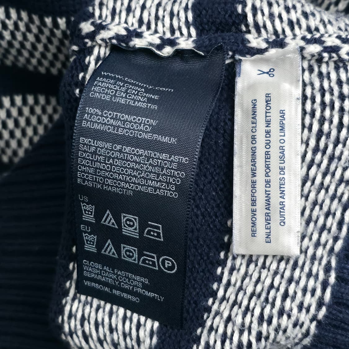 [M] 타미힐피거 네이비 스트라이프 니트 집업 상품이미지6