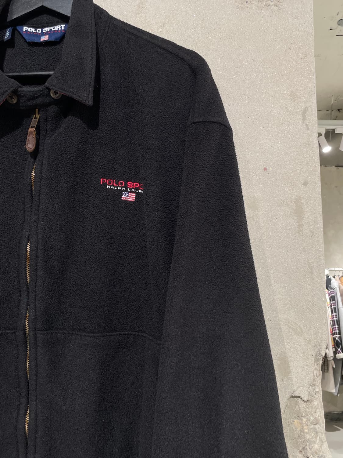 폴로 스포츠 블랙 로고 카라 집업 플리스 상품이미지3